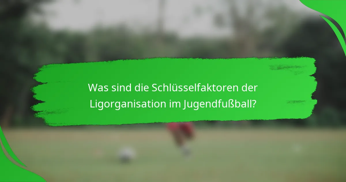 Was sind die Schlüsselfaktoren der Ligorganisation im Jugendfußball?