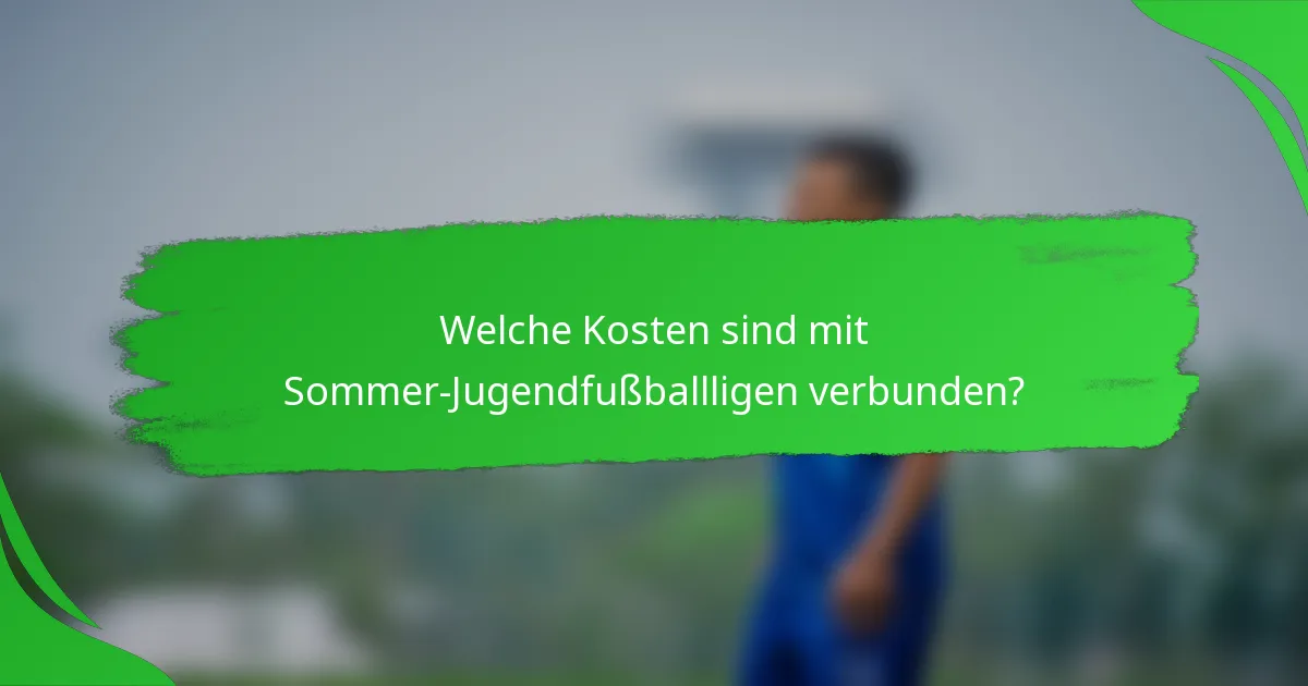 Welche Kosten sind mit Sommer-Jugendfußballligen verbunden?