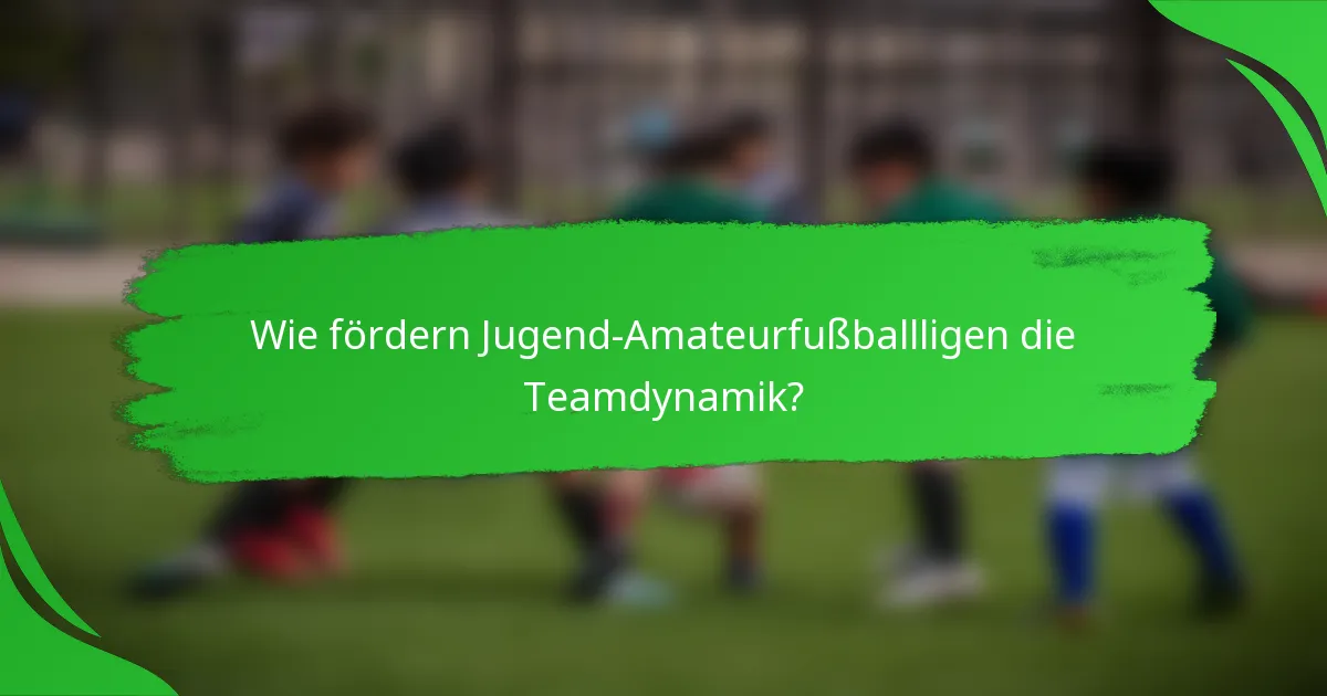 Wie fördern Jugend-Amateurfußballligen die Teamdynamik?