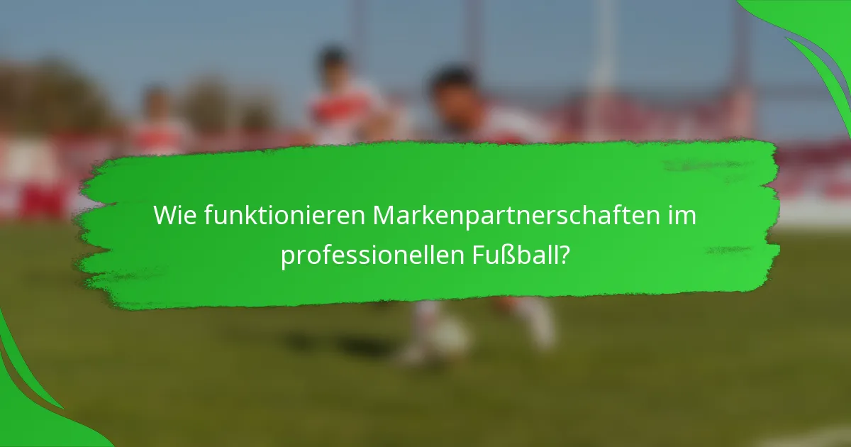Wie funktionieren Markenpartnerschaften im professionellen Fußball?
