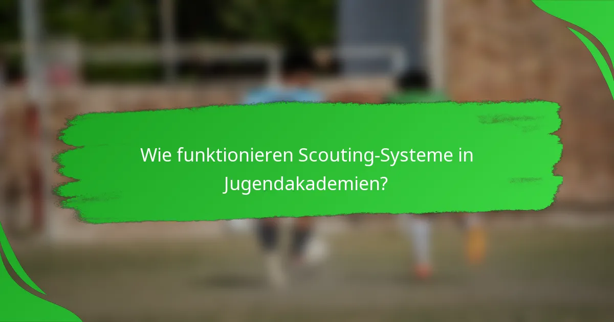 Wie funktionieren Scouting-Systeme in Jugendakademien?