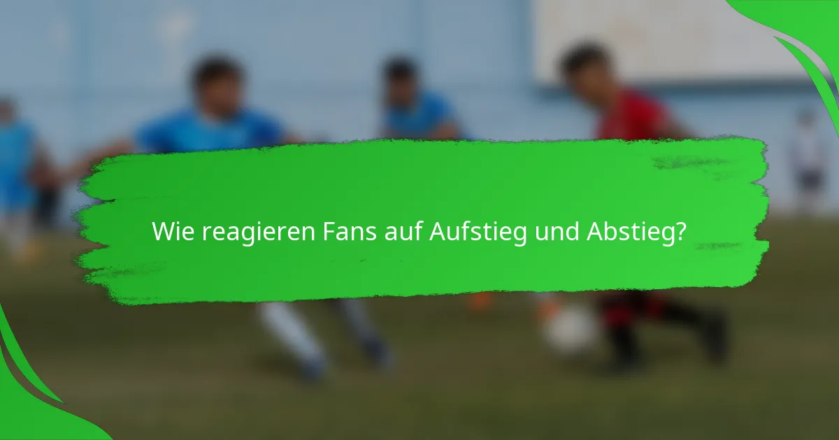 Wie reagieren Fans auf Aufstieg und Abstieg?