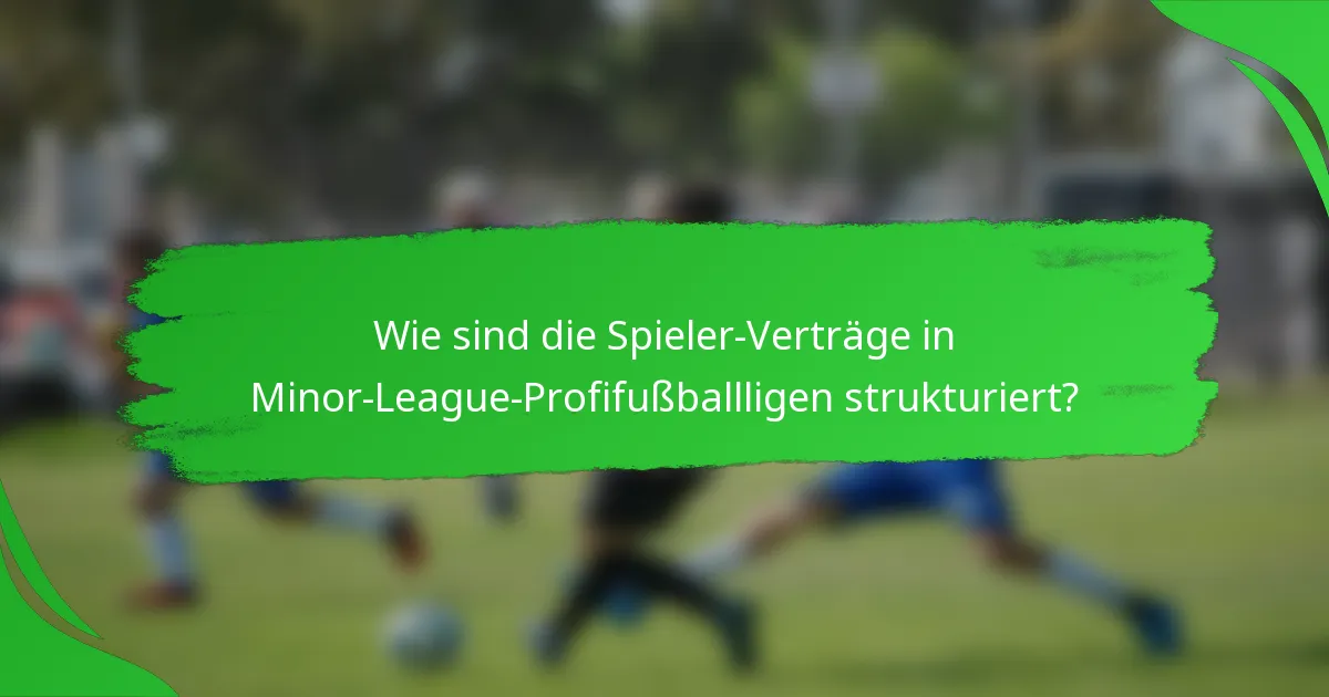 Wie sind die Spieler-Verträge in Minor-League-Profifußballligen strukturiert?