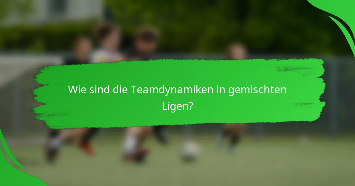 Wie sind die Teamdynamiken in gemischten Ligen?